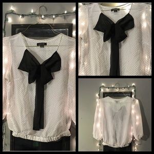 White polkadots blouse
